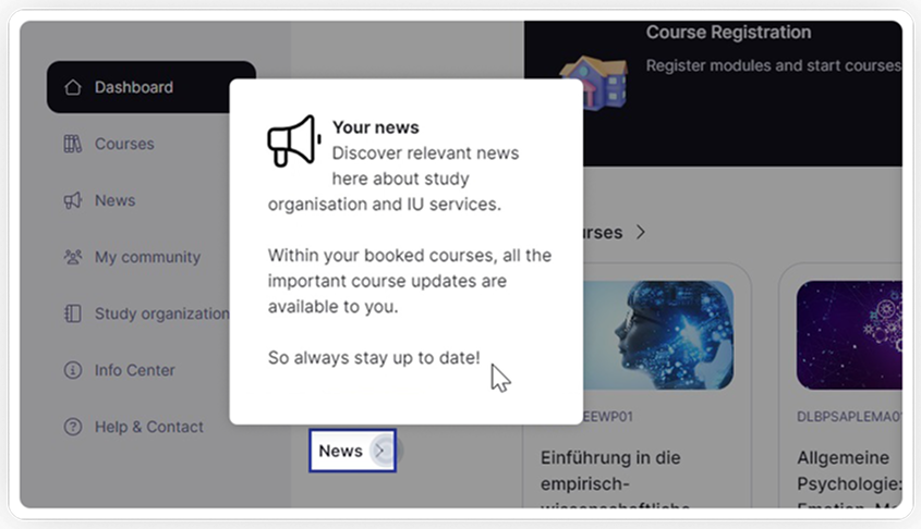 Hint inside the student portal